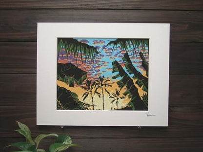 Hawaii Painting Replica Puamana Tropical Sunset Painting Poster
