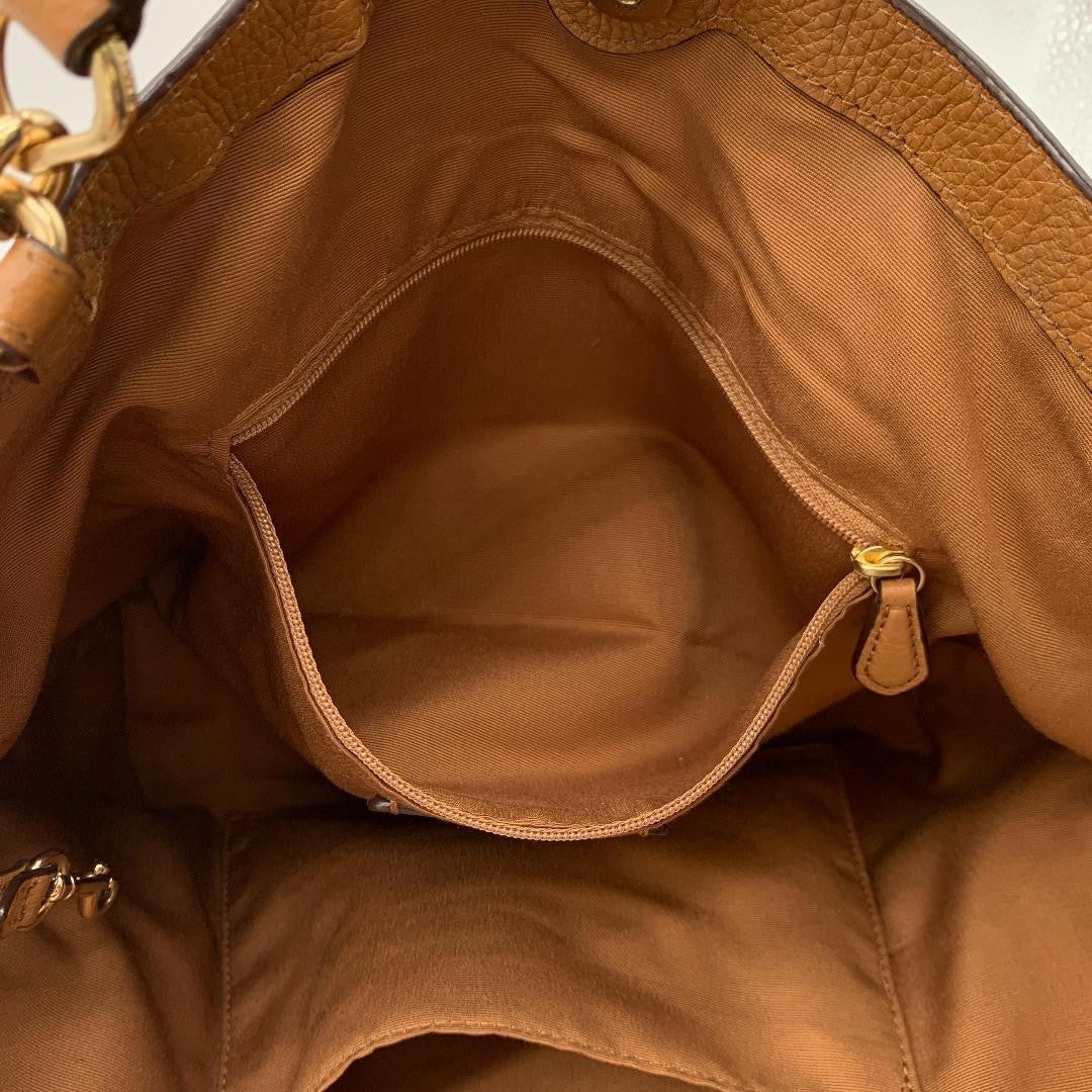 COACH Brown Leather Tote Bag 2Way Shoulder Large Authentic Women's Handbag