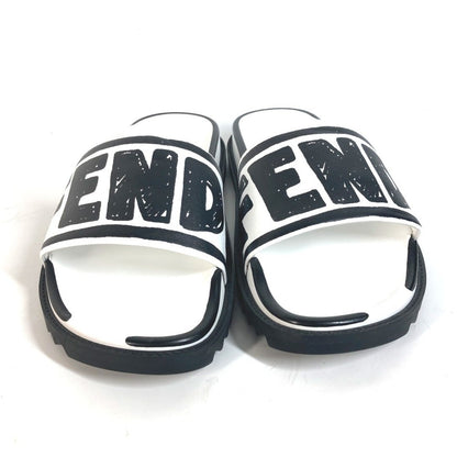Fendi Roma Joshua Vides women logo slide sandals white black Used