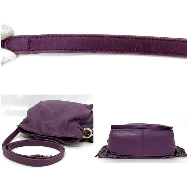 LOEWE Flamenco 30 Shoulder Bag Tassel Handbag Purple