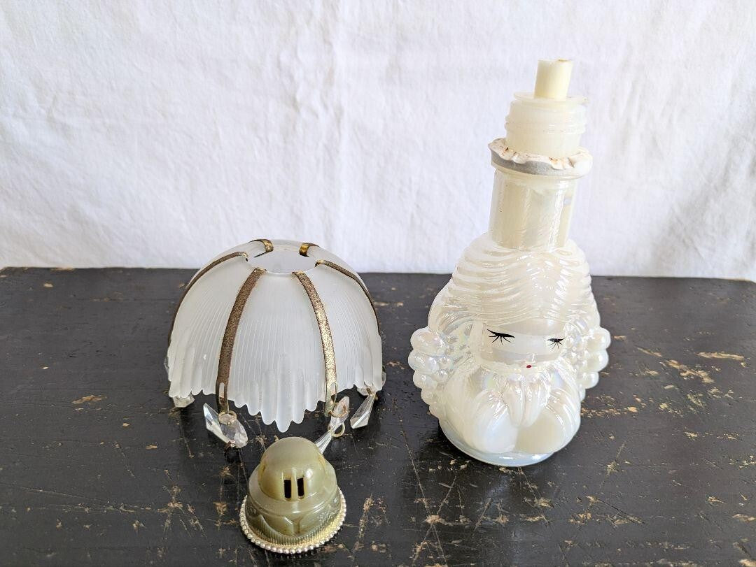 Showa retro, ceramic, girl, air freshener container, chandelier, glass, Japanese