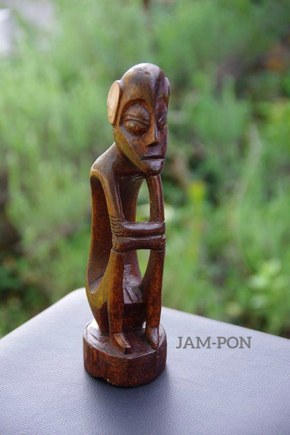 Indonesia/Wood Carving (Hand-Carved) Seated Figure/Ornament