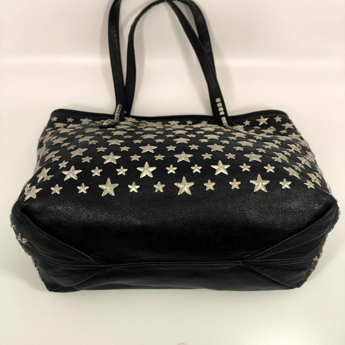Jimmy Choo Scarlet Star Studded Leather Tote Bag Black Italy Auth Rare
