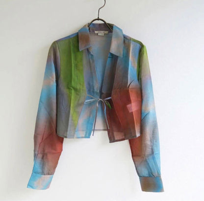 Paloma Wool Carolee Nika Milano Print Organic Cotton Long Sleeve Shirt M New