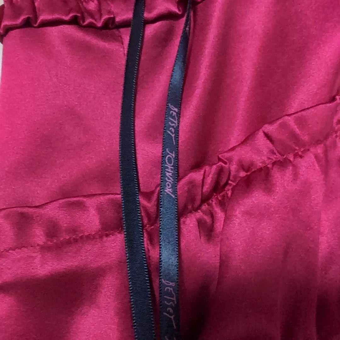 Betsey Johnson Satin Halter Mini Dress Red Ruffle Detail Elegant Party Style M