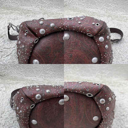 ETRO Shoulder Bag Drawstring Paisley Pattern Brown Women USED from JP