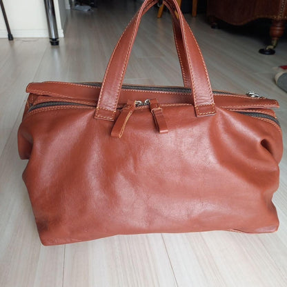 Andrea Incontri Leather Cube Bag Made in Italy Men's Casual Business Large