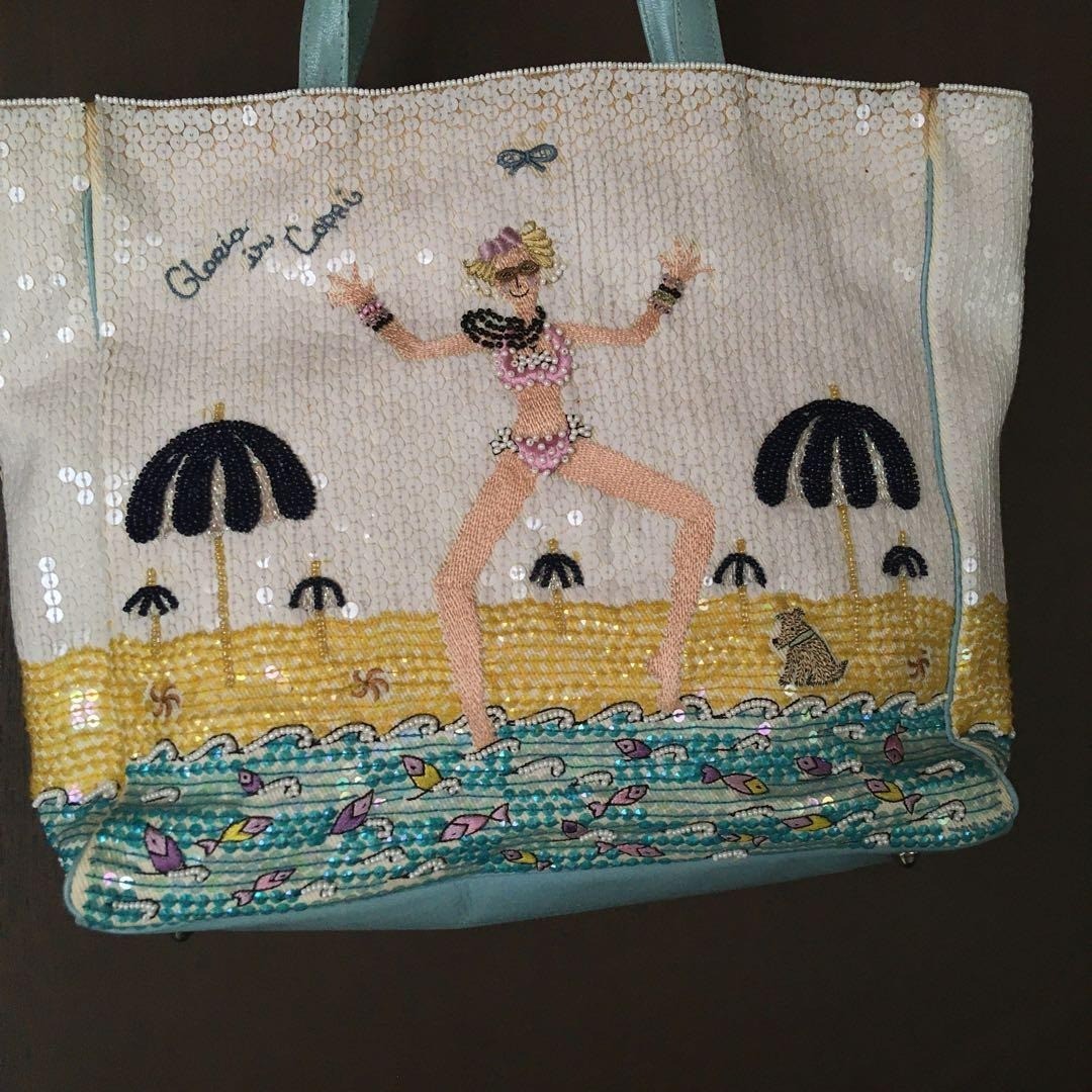 Anya Hindmarch Vintage embroidered beaded sequined tote bag