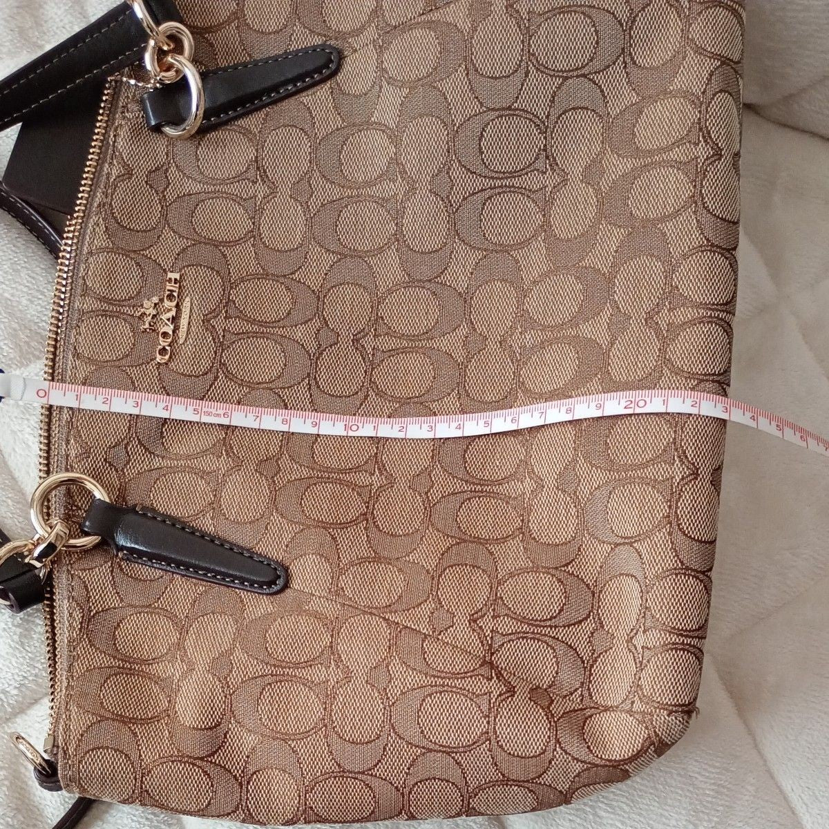 COACH Shoulder Bag Signature Tote Bag 2way Canvas Pochette Handbag