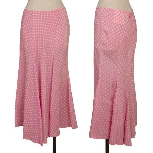Junya Watanabe Comme Des Garcons Cupra Dot Flare Skirt S sheer PINK White