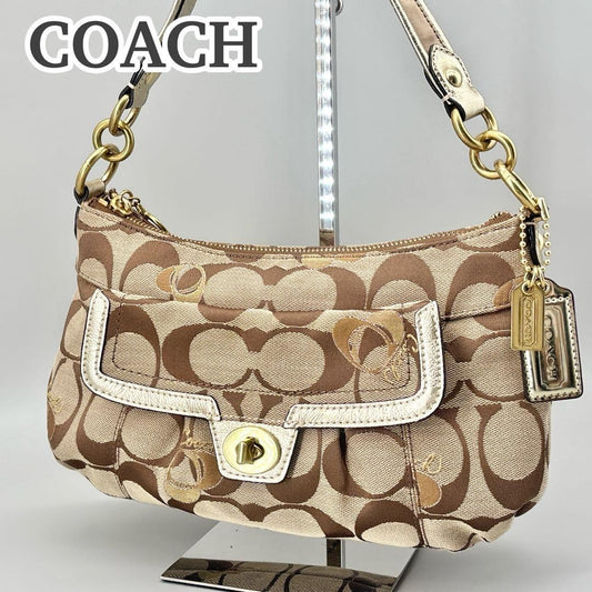 COACH Handbag Signature Turn Lock Brown Y2K Vintage Auth From Japan