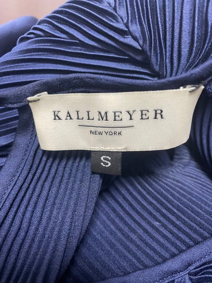 KALLMEYER Pleats Blouse Navy Feminine Flare Sleeve Elegant