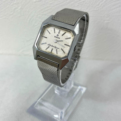 Rado Slim Line Square Watch Stainless Steel Manual White Dial Used