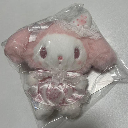White Strawberry Tea Time My Melody Plush Toy Pouch My Melody