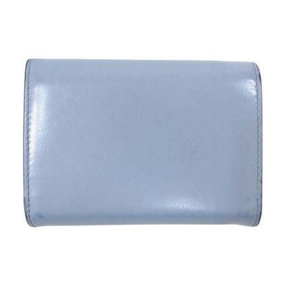 JIL SANDER Wallet Logo Compact Tri-fold Mini Light Blue Used LIFE-0