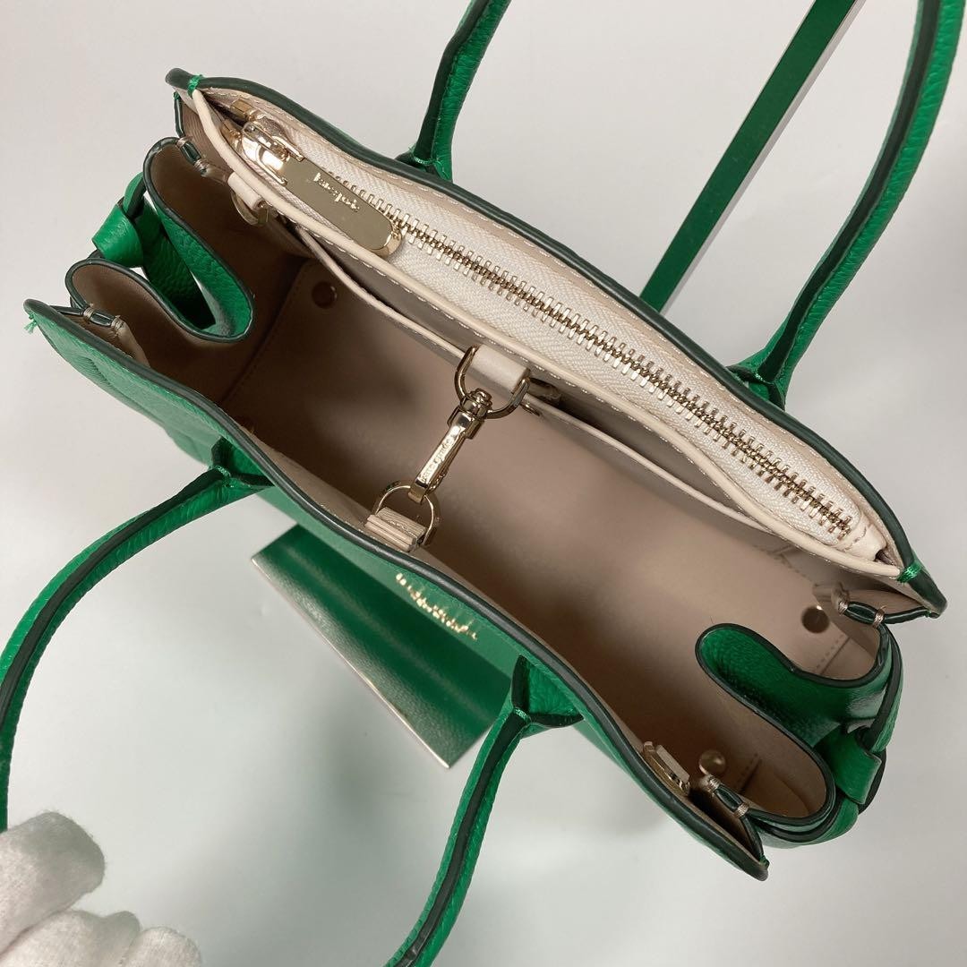Kate Spade 2way Handbag Shoulder Bag Knot Medium Satchel Green