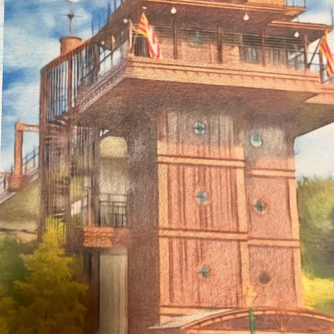 Ghibli Art 51: "Elevator Tower" from Castle in the Sky (framed artwork)