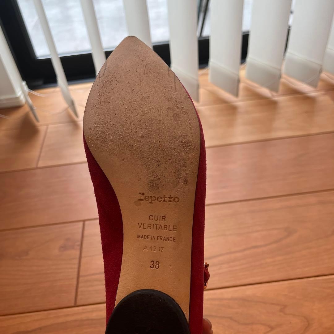 Rare Repetto Clemence Red Patent Leather Ballet Flats Size 38