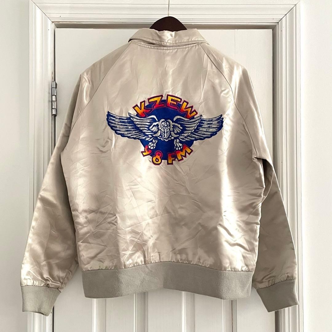 Fad Times KZEW 98FM The Zoo Staff Jacket Blue Winged ZooLoo Embroidery L