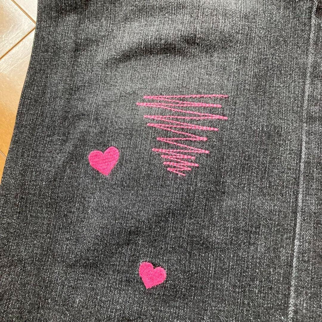 Mezzo Piano m424 Kids Denim Pants Retro Embroidered Cute Used