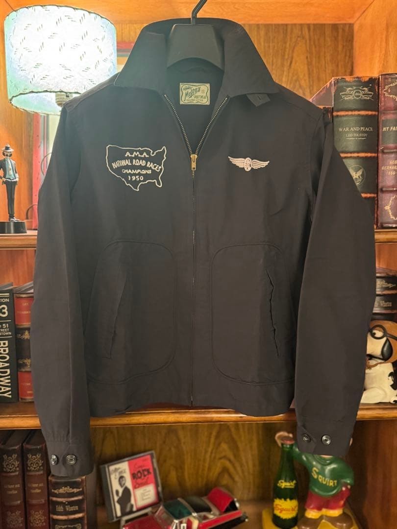 Real McCoys Drizzler Jacket S Slim Fit Vintage Chain Stitch Embroidery #FD ZBA