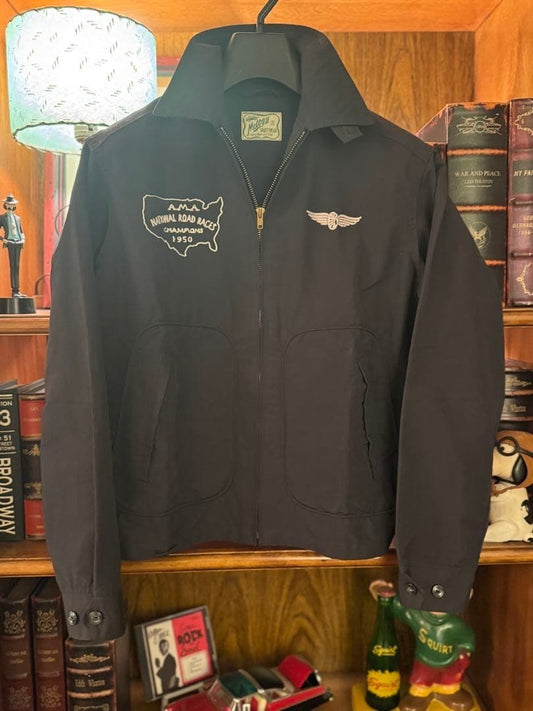 Real McCoys Drizzler Jacket S Slim Fit Vintage Chain Stitch Embroidery #FD ZBA