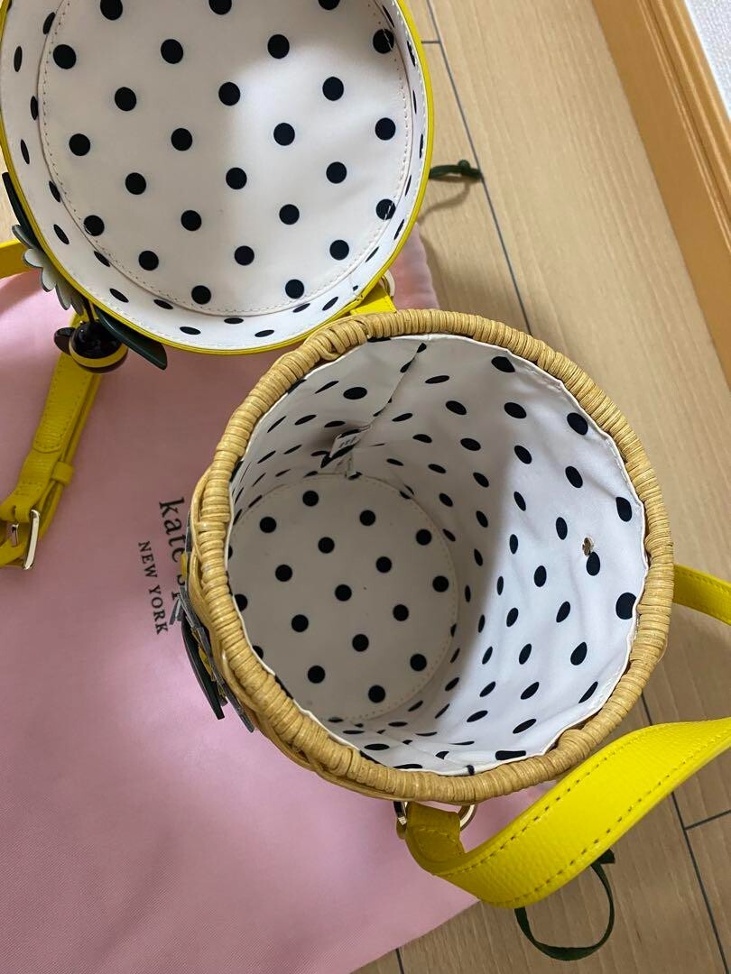 Kate Spade BUZZ HONEY POT Crossbody BEE Wicker Yellow Bag