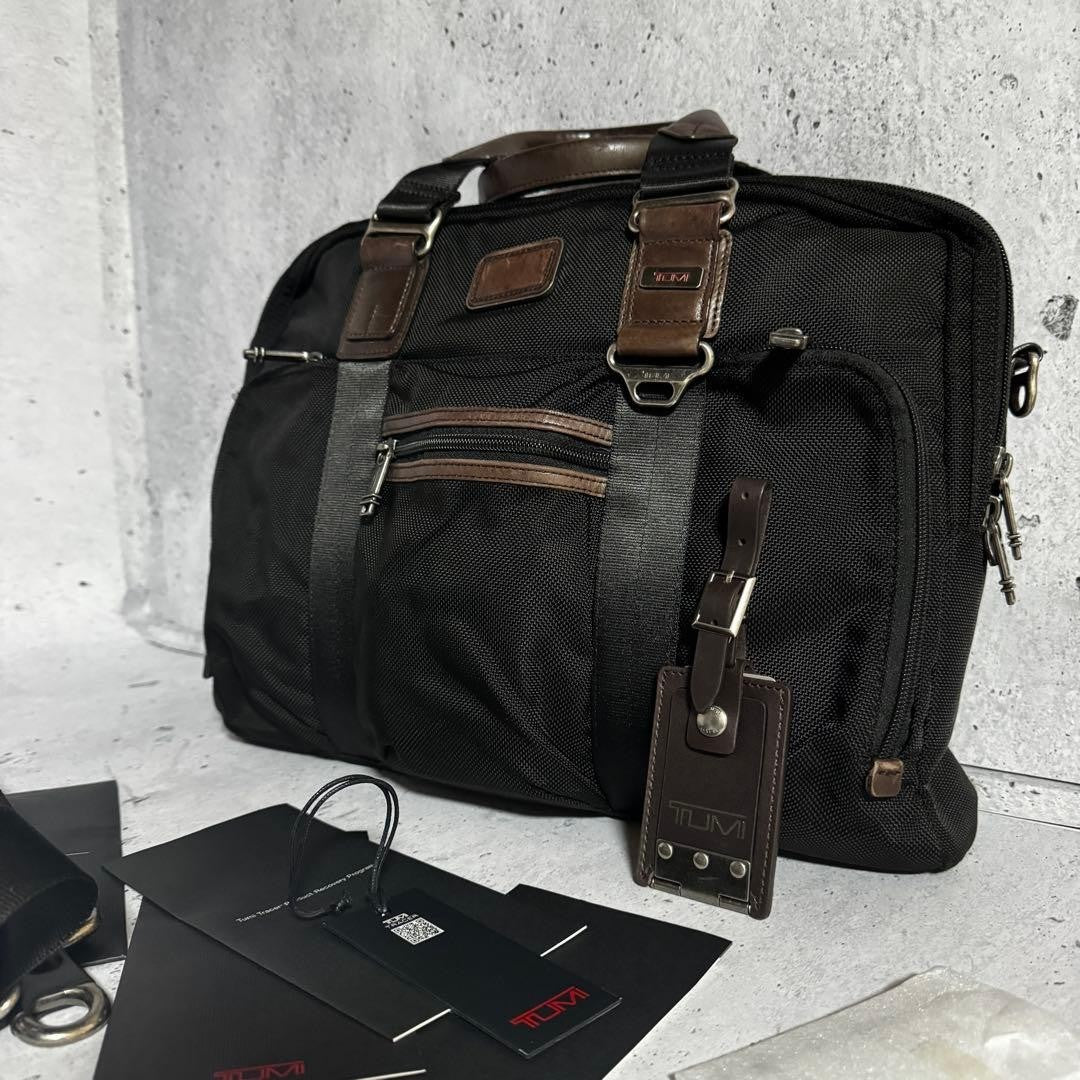 TUMI business bag 2way McNair nylon leather black x brown
