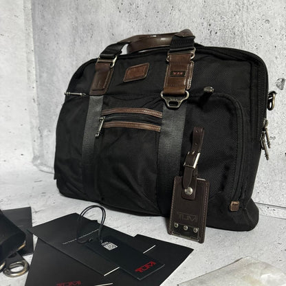 TUMI business bag 2way McNair nylon leather black x brown