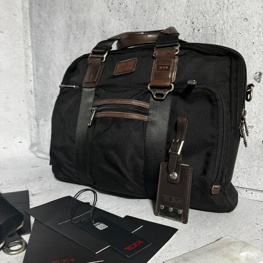 TUMI business bag 2way McNair nylon leather black x brown