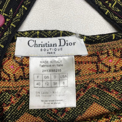 Christian Dior John Galliano Era Botanical Embroidery Knit Tank Top Vintage Rare