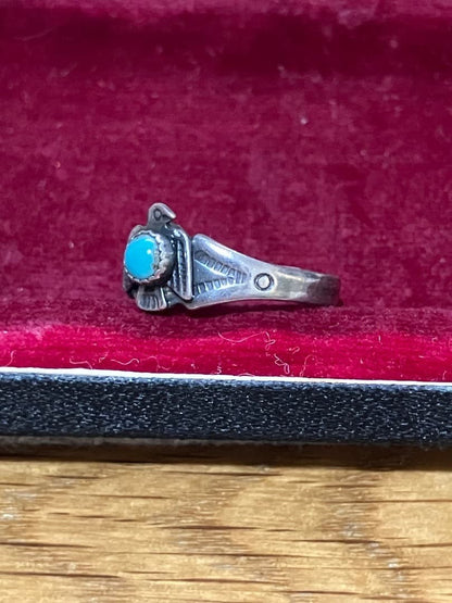 Indian Thunderbird Silver Ring, Fred Harvey Style