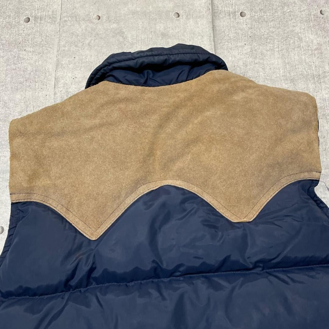 Woolrich Men jacket Vintage 70S Extreme Wool Rich Yaw Leather Down Vest Limited
