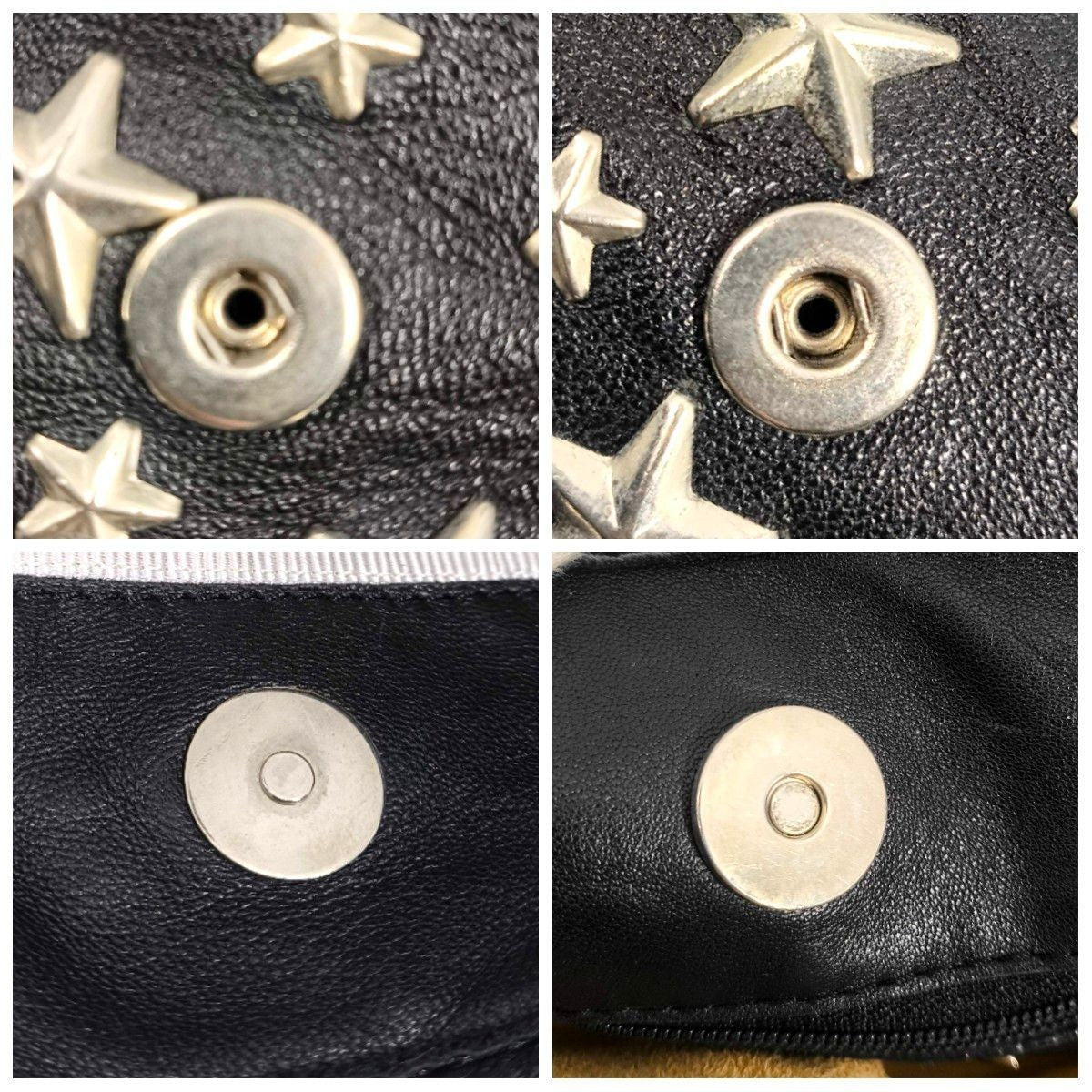 Jimmy Choo Scarlet Star Studded Leather Tote Bag Black Italy Auth Rare