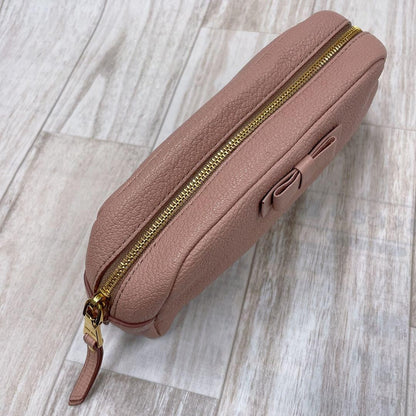 Miu Miu pouch pink ribbon used ladies from Japan