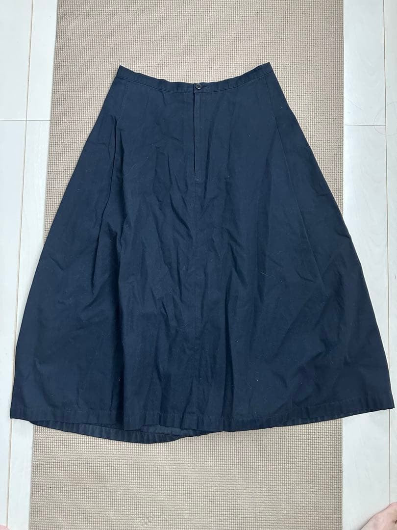 USED Y'S YOHJI YAMAMOTO FLARED LONG SKIRT IN NAVY ACCEPTABLE