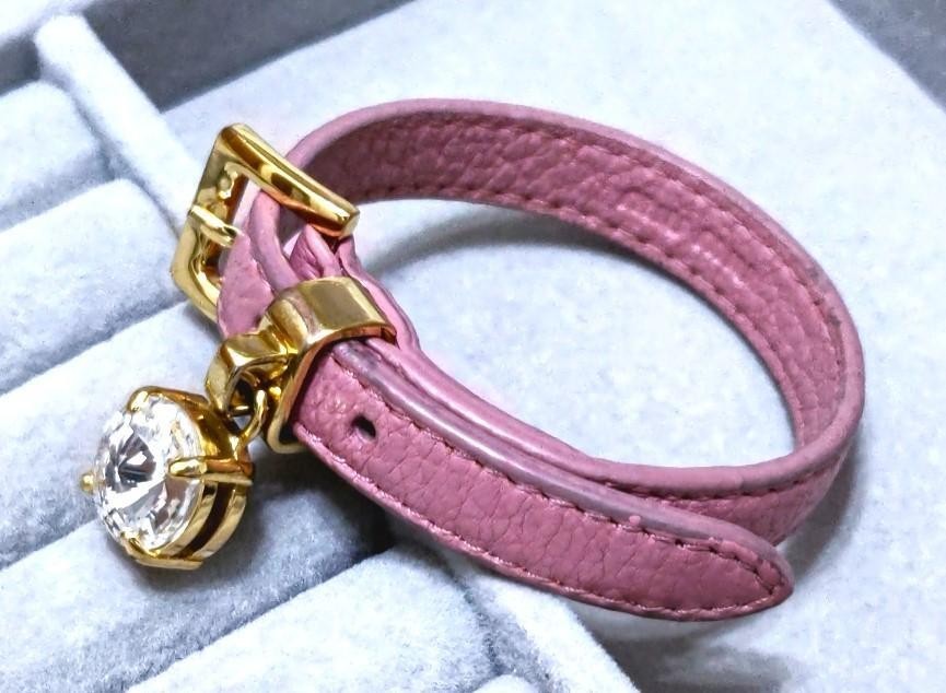 MIU MIU Large Stone Leather Bracelet 41090