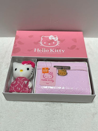 2004 Heisei Retro Hello Kitty Retro Bifold Wallet With Mascot