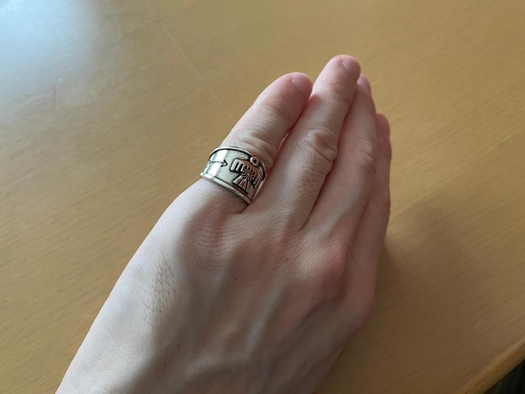 Thunderbird ring charm pendant, Navajo style.