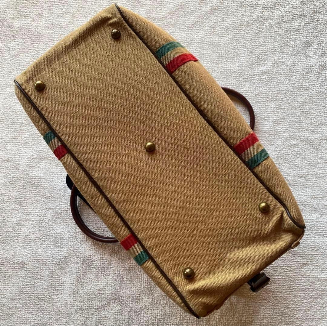 Rare grips Boston 2way Shoulder Bag Vintage Beige Leather Travel Purse