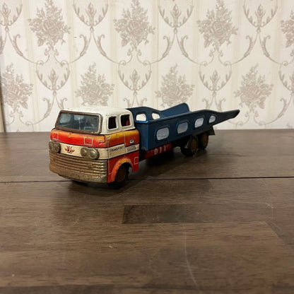 Antique Showa Retro Tin Trailer Truck Vintage Item From Storage
