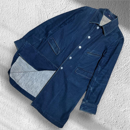 45rpm/45R Denim Coat Long Jacket Japan Made Vintage Dark Blue 3 Pockets Unisex