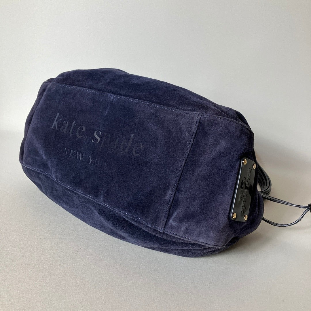 Kate Spade New York Suede Navy Shoulder Bag Hand bag Hobo