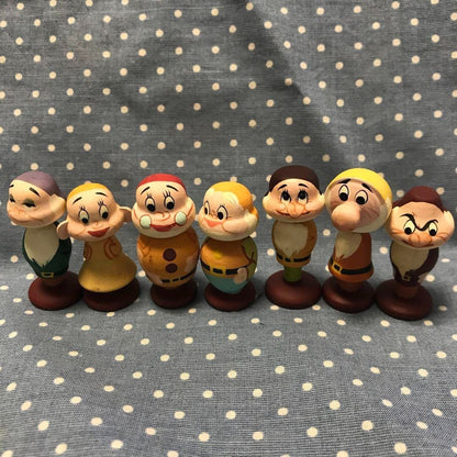 Disney Antique Snow White 7 Dwarfs Manga Kokeshi Dolls