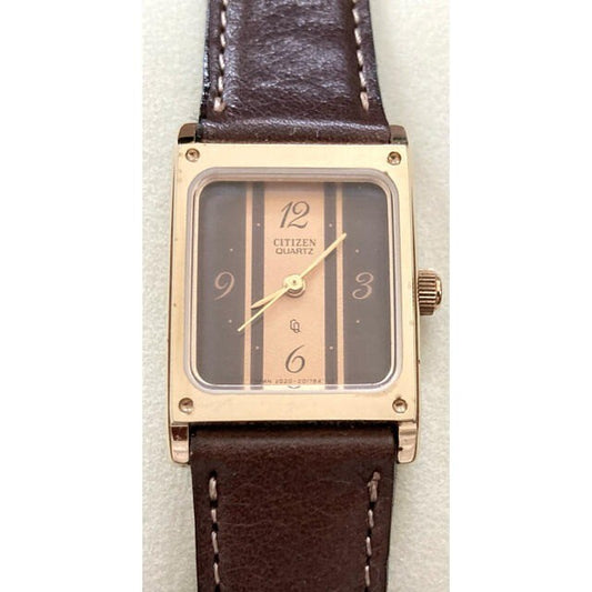 Rare Vintage CITIZEN SUCCESS GN-4S Brown Gold Watch From JAPAN