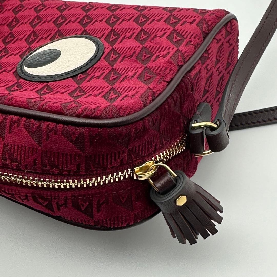 Authentic ANYA HINDMARCH small red canvas eyes rare crossbody shoulder bag