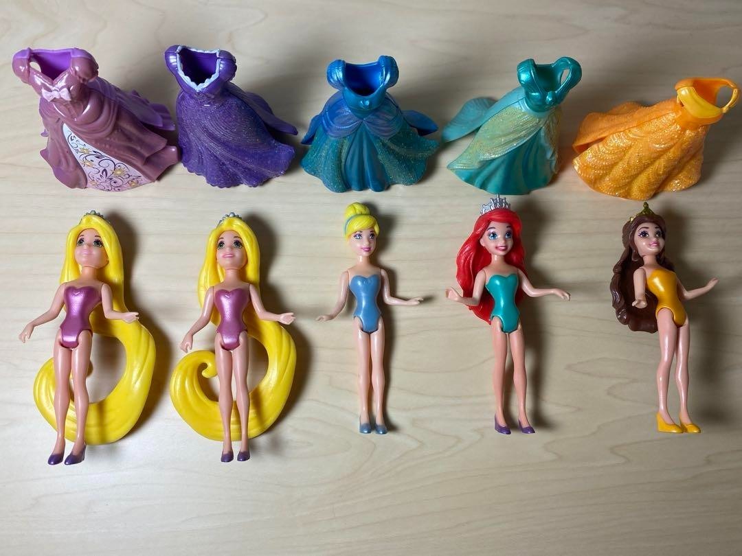 Magic Clip Disney Princess 9pcs Set Mattel DressUp Dolls