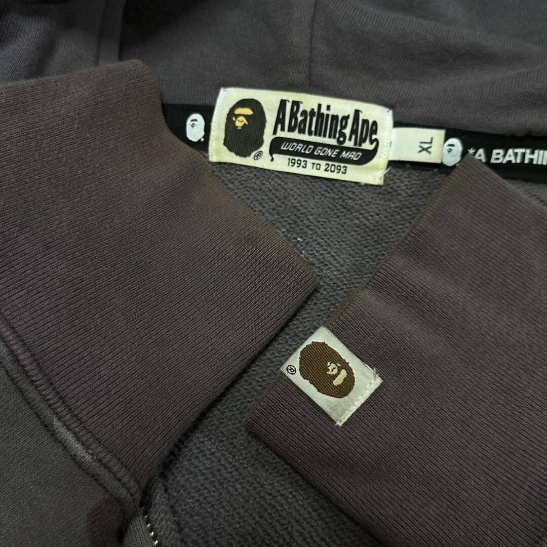 A Bathing Ape BAPE Double Shark Full Zip Hoodie Size XL Used