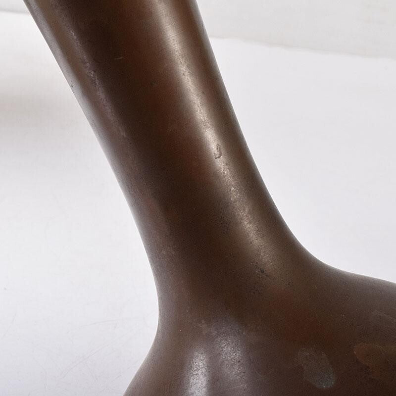 Antique Cast Iron Flower Vase w/ Box Japan