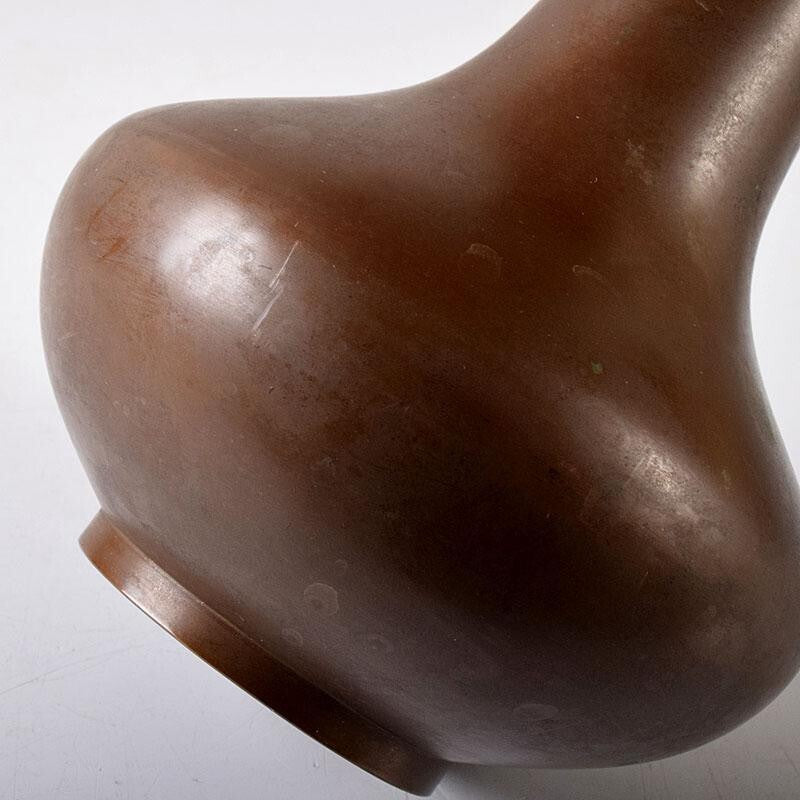 Antique Cast Iron Flower Vase w/ Box Japan